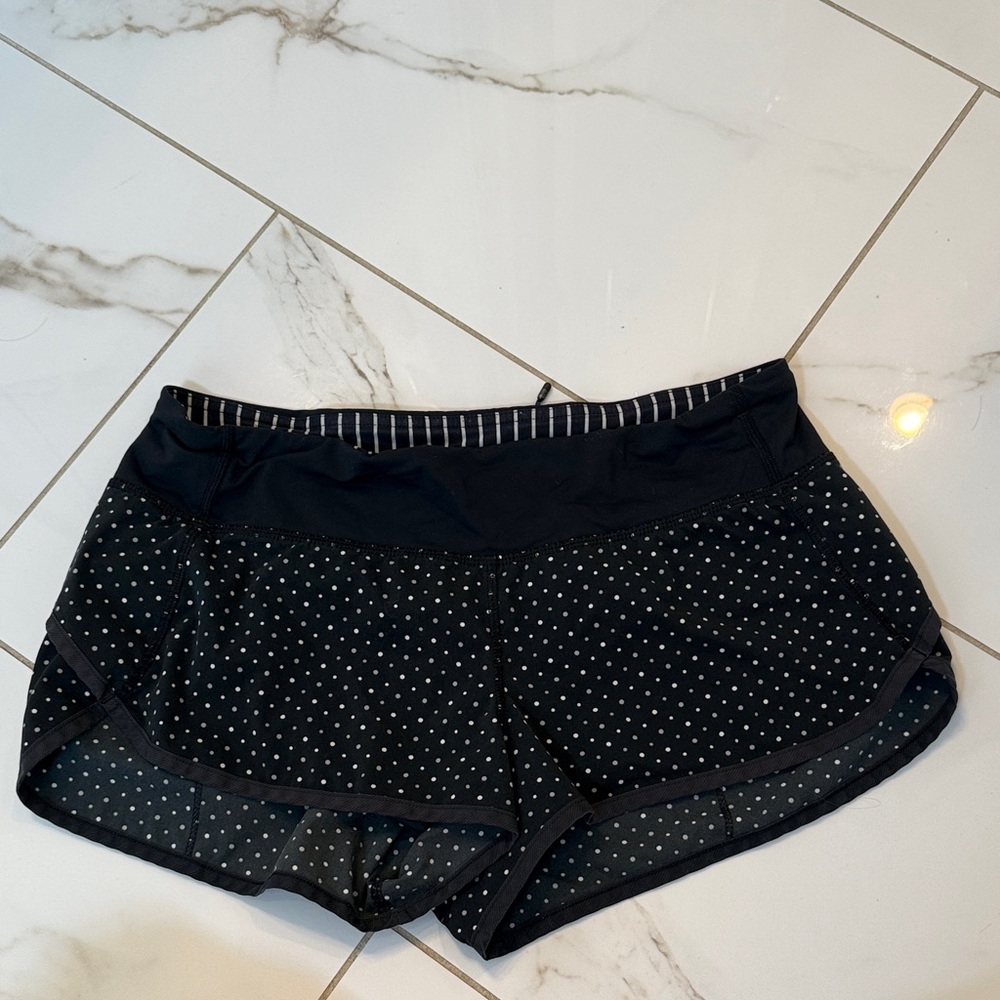 lululemon athletica Black Polka Dot Athletic Shorts